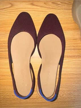 Rothy's Almond Slingback in Syrah (Deep Plum) - Size 8 Box Label